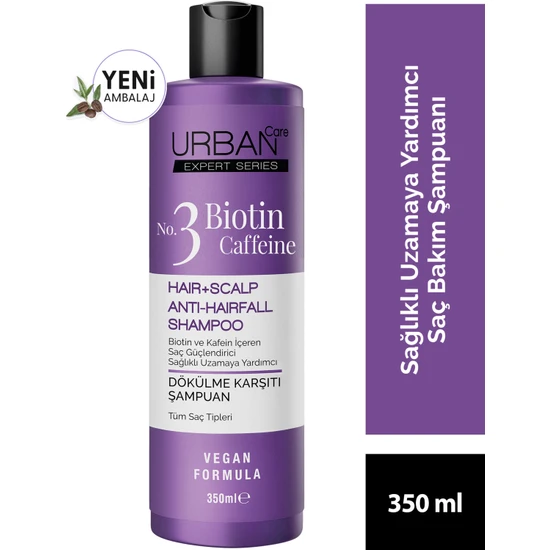 URBAN Care Expert Biotin ve Kafein  Saç Bakım Şampuanı-Hızlı Uzamaya -350 ML