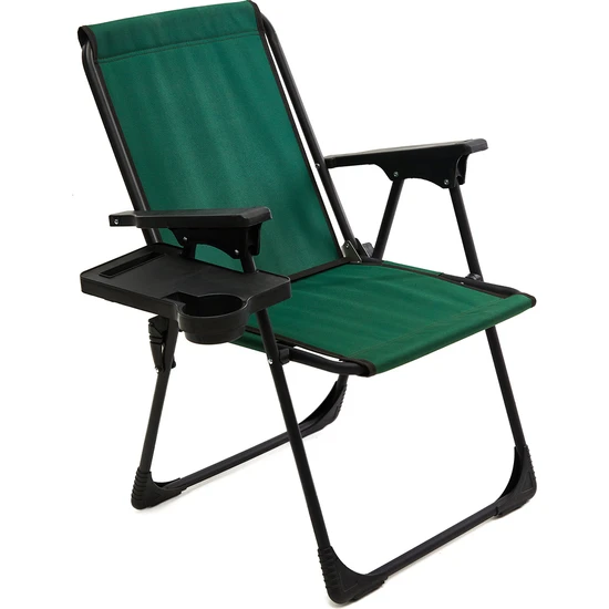 Moniev Kamp Sandalyesi Katlanır Piknik Sandalye Dikdörtgen Bardaklıklı Yeşil