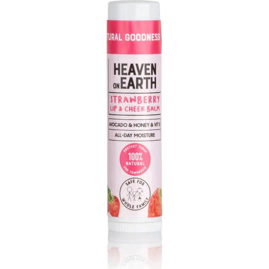 Heaven On Earth %100 Doğal Strawberry Lip & Cheek Balm Nemlendirici Besleyici Renkli ve Çilekli Dudak ve Yanak Balmı
