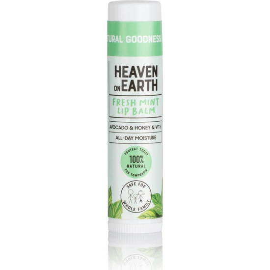 Heaven On Earth %100 Doğal ve Organik Içerikli Fresh Mint Lip Balm Nemlendirici Besleyici Naneli Dudak Bakım Kremi 5 gr