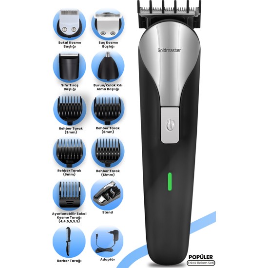 Goldmaster GM-9108 POÜLER 12IN1 Tıraş Makinesi