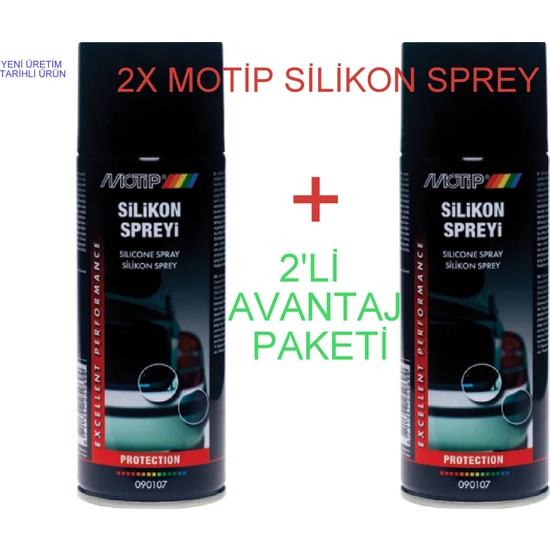 Motip Silikon Sprey 400 Ml. 2'li Avantajlı Paket