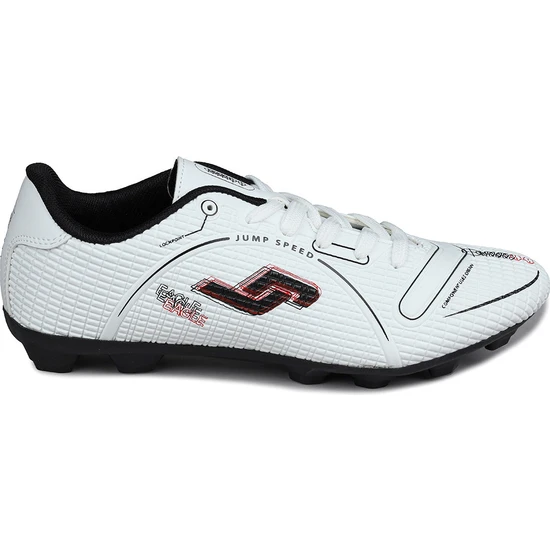 28223 Beyaz - Kırmızı Çim Halı Saha Krampon Futbol Ayakkabısı