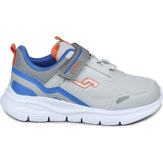 28101 Cırtlı Gri - Mavi Üniseks Çocuk Sneaker Günlük Spor Ayakkabı