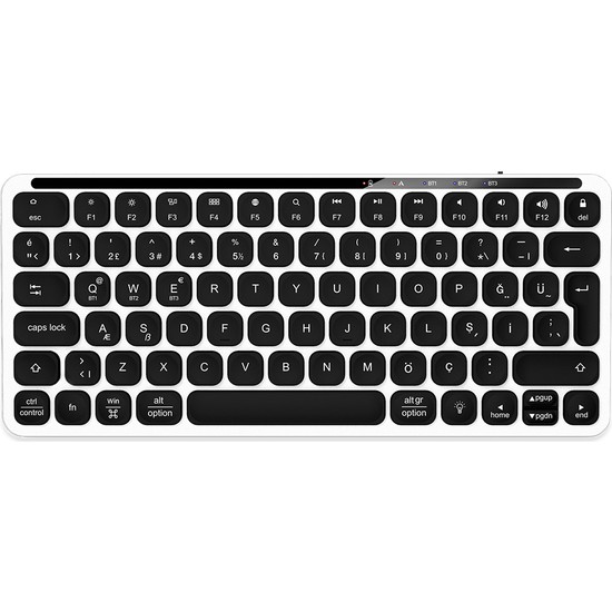 Pusat Business Pro Mini Bluetooth Kablosuz Klavye Standart Tuş Formu Ev - Ofis Kullanımı İçin Gri