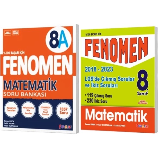 Fenomen Yayınları 8. Sınıf Matematik A Soru Bankası - LGS Kitabı