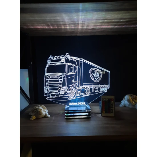 Lamp Scania Truck, Personalized 3D Lamp, (Kişiye Özel Lamba)