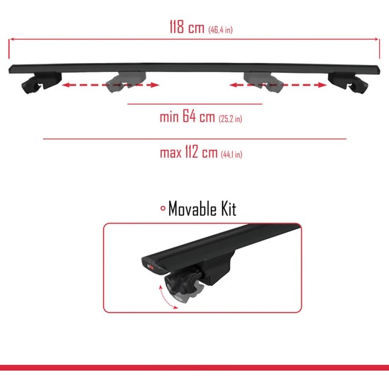 Pour Kia Soul (SK3) 2020-2025 Barres de Toit ACE-2 Railing Porte-Bagages de voiture / Gris - Auto