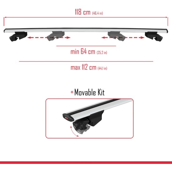 Compatibile con Volkswagen T-Cross (C11) 2019-2026 Ace-2 Barre