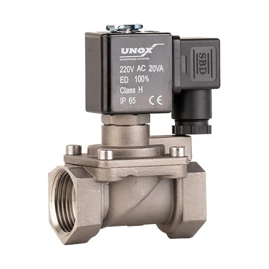 Unox 220 V Ac Paslanmaz Buhar Solenoid Valf Normalde Kapalı 1 (0,5-6 BAR)