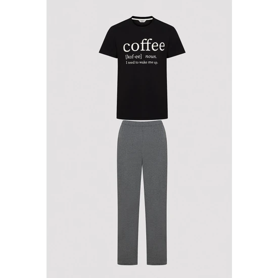 Penti Erkek Coffee Yazılı Pijama Takımı