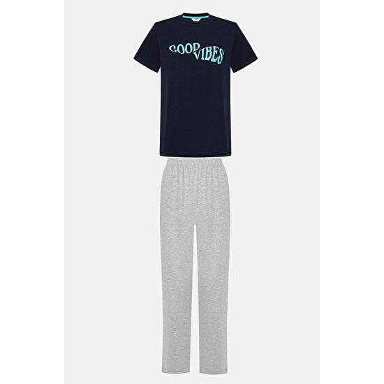 Penti Erkek Good Vibes Yazılı Pijama Takımı