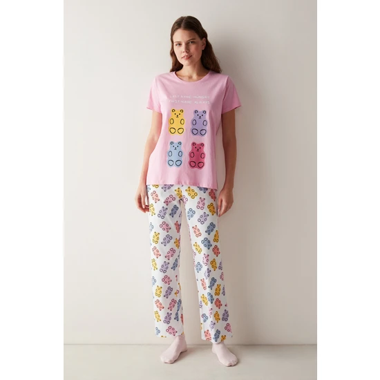 Penti Gummy Bear Pembe Pantolon Pijama Takımı