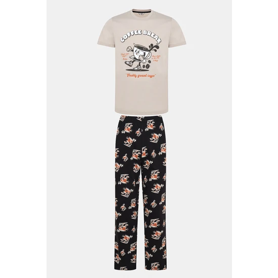 Penti Erkek Coffee Break Çok Renkli Pijama Takımı