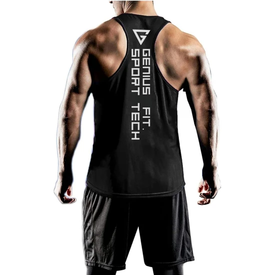 Genius Store Erkek Dry Fit Y-Back Gym Fitness Sporcu Atleti Genıus-Fıt