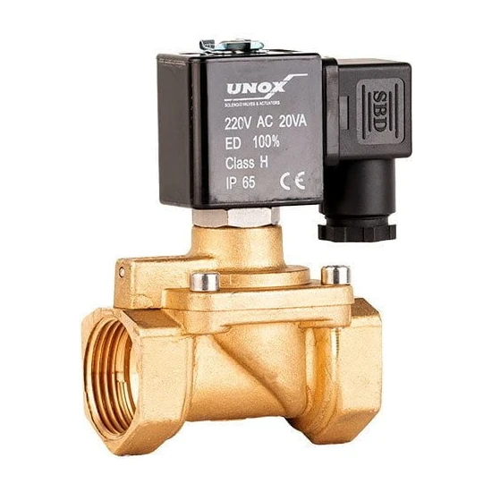 Unox 24 V Dc Genel Maksat Yüksek Basınç 0,5-40 Bar  Solenoid Valf Normalde Açık 1/2