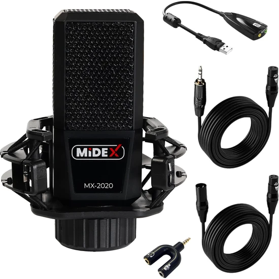 Midex MX-2020 Condenser +48V Stüdyo Ses Kayıt Mikrofonu