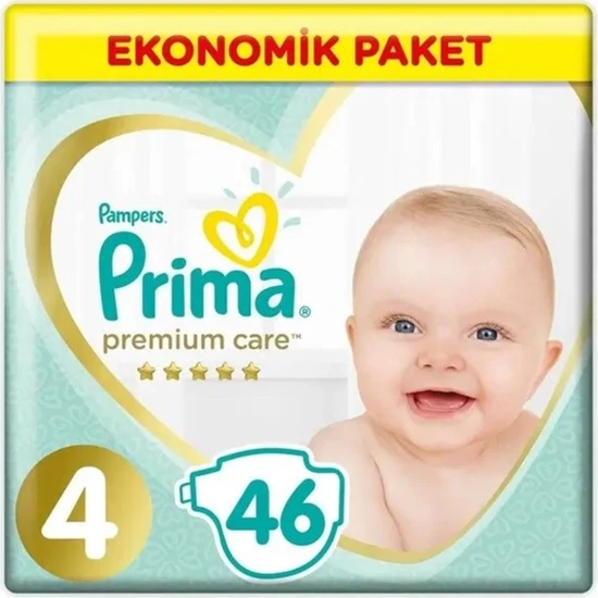 Prima Premium Care Bebek Bezi 4 Beden Maxi 9-14 Kg 46li Ekonomik Paket