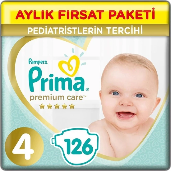 Prima Premium Care Bebek Bezi 4 Beden Maxi 9-14 Kg 126li Aylık Fırsat Paketi