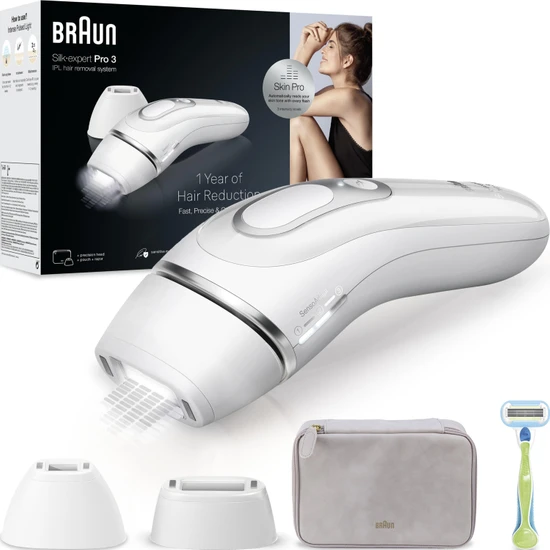 Braun Ipl Silk·expert Pro 3, Evde Tüy Alma, Çanta, Venus Tıraş Makinesi, 2 Başlık Ile, PL3132