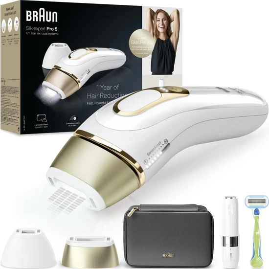 Braun Ipl Silk·expert Pro 5, Evde Tüy Alma, Çanta, Venus Tıraş Makinesi, 2 Başlık Ile, PL5146
