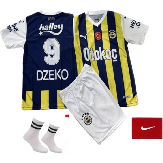 Fenerbahçe 23-24 Sezon Dzeko Iç Saha Futbol Forması Çocuk 4 Set