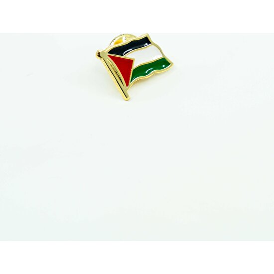 Zaytoon Filistin Bayarğı Simgesi Altın Renkli Özel Tasarımlı Unisex Yaka Rozeti 1 Adet A300006