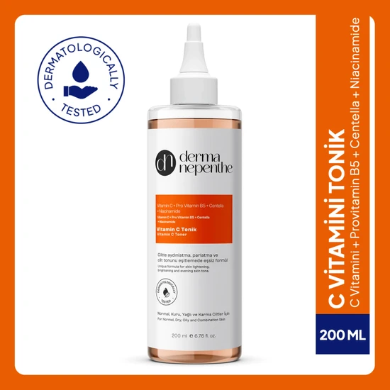 Derma Nepenthe Vitamin C Tonik - Aydınlatıcı, Parlatıcı ve Cilt Tonunu Eşitleyici 200 ml