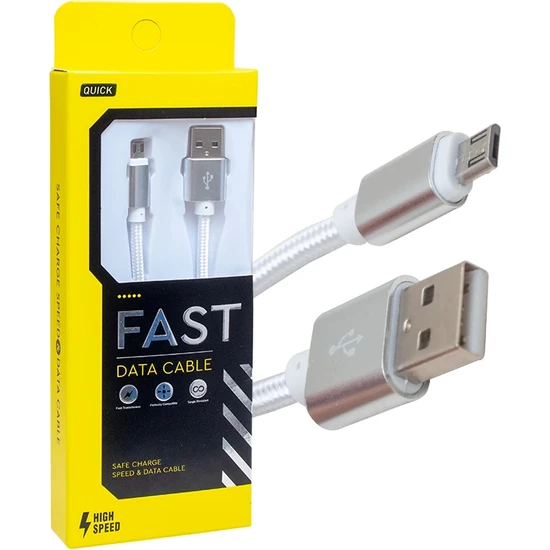 Epilons Metal Örgülü Mıcro USB Şarj ve Data Kablosu