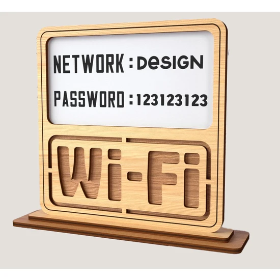 Ahşap Wi-Fi Şifre Tabelası Model 06