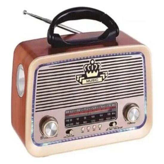 Ulvila 301 Eskitme Nostalji Tasarımlı Bluetoothlu Nostalji Radyo Fm-Sd Kart-Aux
