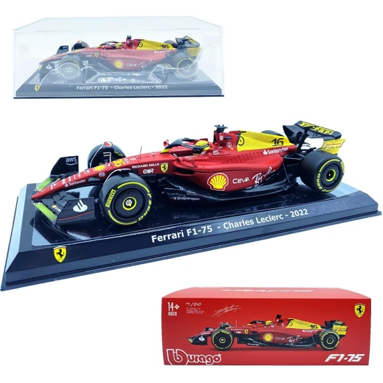 Liupo Bburago 1/24 2022 Yeni F1-75 #16 Ferrari 75TH Yıldönümü Leclerc Alaşım Formula 1 Yarış Arabası Die Cast Koleksiyonu Araçlar Modeli Tahsil (Yurt Dışından)