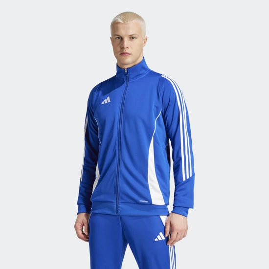 Adidas Tiro 24 Track Erkek Mavi Dik Yaka Ceket