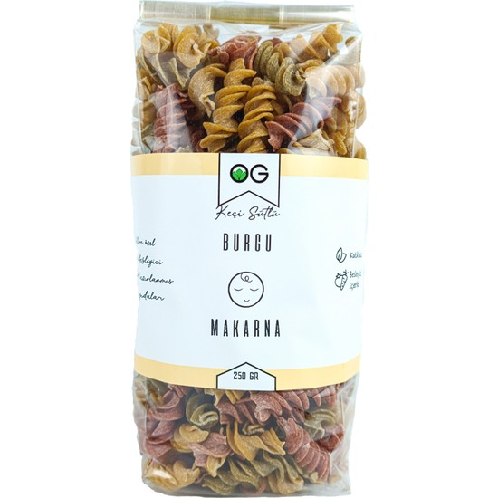 OG natural Keçi Sütlü Sebzeli Burgu Makarna 8ay 250gr