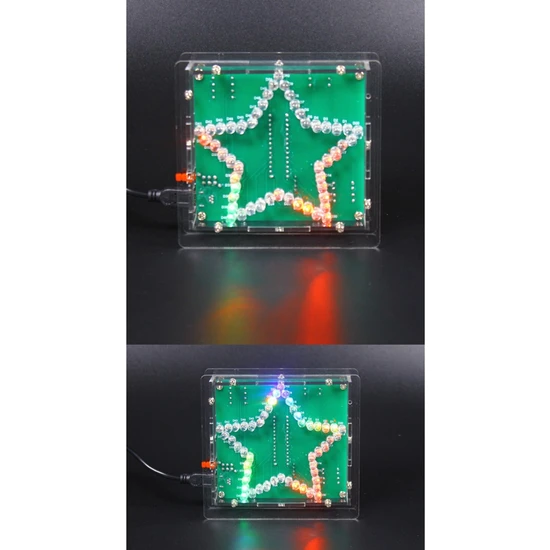 KingKuee Dıy Elektronik Kiti Lehimleme Paketi Renkli Beş Köşeli Yıldız LED Yanıp Sönen Kayan Işık Devre Kartı Kiti, Kabuk ile (Yurt Dışından)