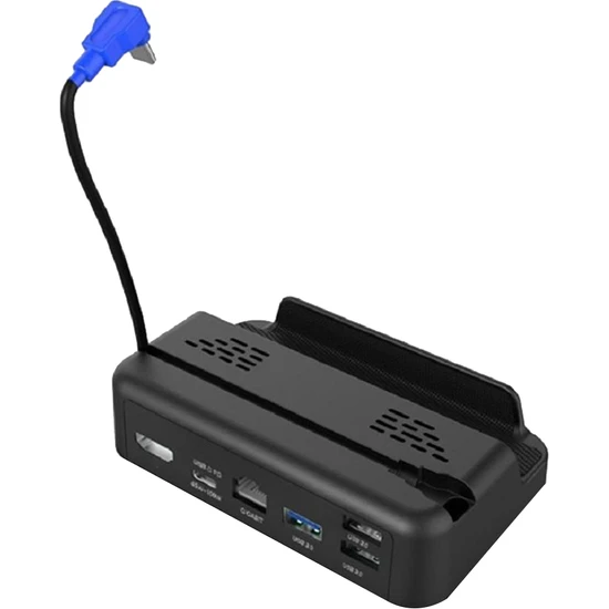 KingKuee Dock Istasyonu Tv Tabanı Standı Hub Tutucu Yerleştirme USB C RJ45 Video Dönüştürme Tabanı Oyun Konsolu Şarj Cihazı (Yurt Dışından)