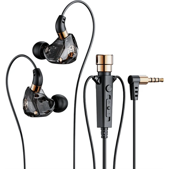 KingKuee Hifi Kablolu Mikrofonlu Kulaklıklar Gürültü Önleyici Dinamik Kulak Içi Kulaklıklar Spor Için Bas Kulaklık (Siyah) (Yurt Dışından)
