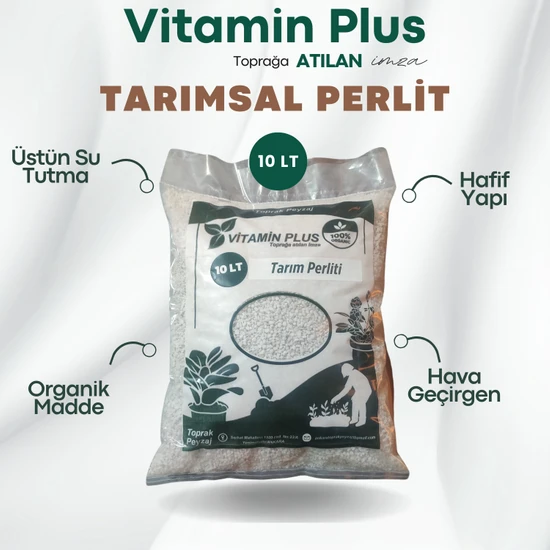 Vitamin Plus Tarım Perliti 10 Lt Köklendirici Perlit - Drenaj Düzenleyici