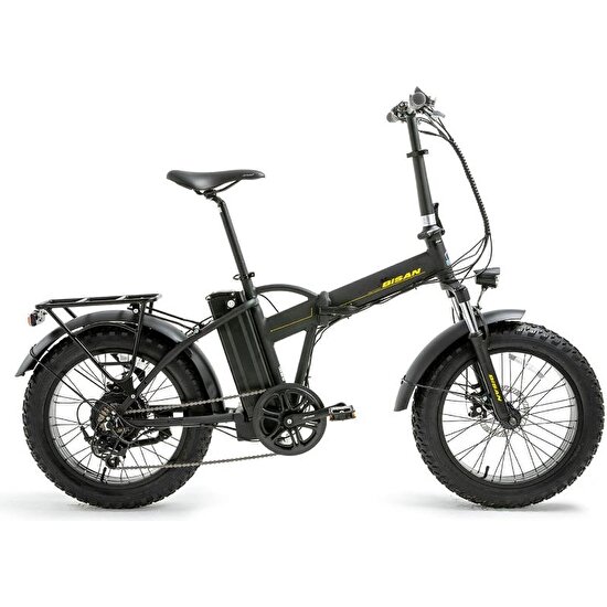Bisan E-Folding F2 L_katlanır Elektrikli Bisiklet Siyah Sarı