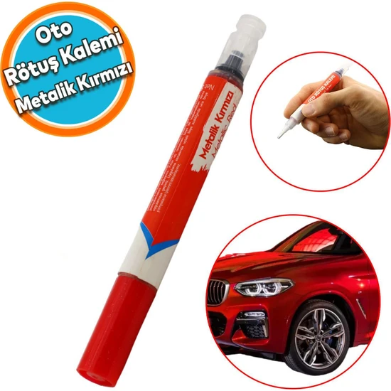 Nzb Oto Rötuş Kalemi 5 ml Araç Kaporta Tampon Çizik Giderici Fırça Yenileme Metalik Kırmızı Renk Boya
