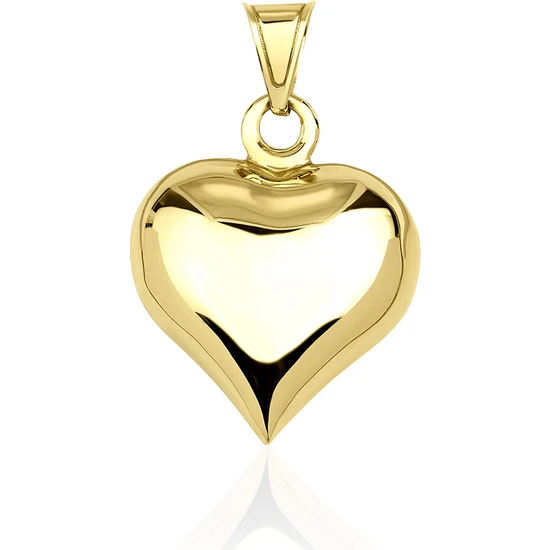 Fiyonk Kuyumculuk 14 Ayar Altın Mini Şişko Kalp Kolye Ucu
