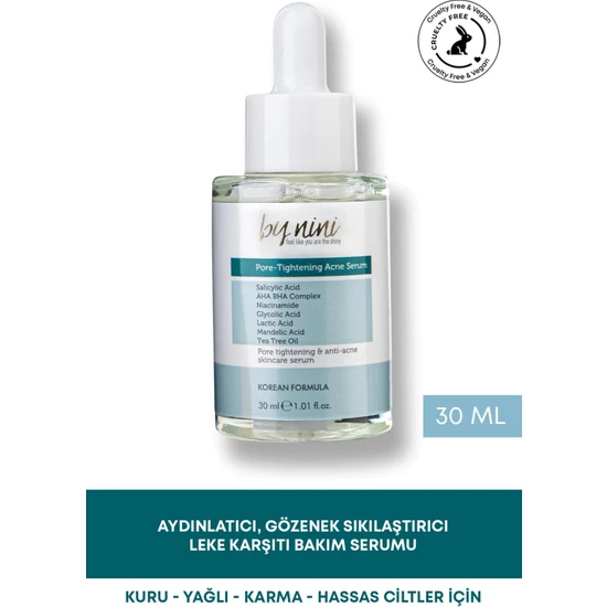 By Nini Aydınlatıcı, Leke Karşıtı ve Gözenek Sıkılaştırıcı Serum 30 ml