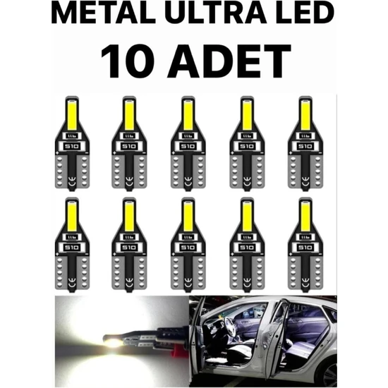 Zrh T10 LED (10 Adet) Yeni Nesil Suya Dayanıklı Metal Kasa Beyaz Ultra LED