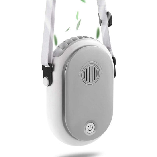 Ikıkuso Taşınabilir Asılı Boyun Fanı Giyilebilir Kişisel Fan Pille Çalışan USB Şarj Edilebilir 3 Hızlı Mini El Tipi Klima Soğutma (Gri) (Yurt Dışından)