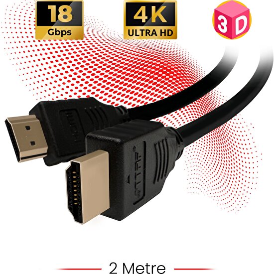 Ttaf HDMI 2.0 4K Ultra Hd 60 Hz Ses ve Görüntü Aktarım Kablosu 2 Metre