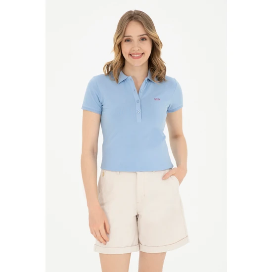 U.S. Polo Assn. Kadın Açık Mavi Tişört Basic 50285846-VR003