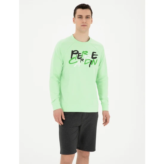 Pierre Cardin Erkek Fıstık Yeşili Regular Fit Sweatshirt 50285538-VR087