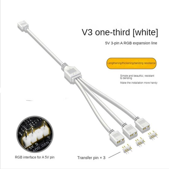 Coolmoon 4 Port 5V 3pin Argb LED Splitter Çoklayıcı Kablo, Uzatma ...