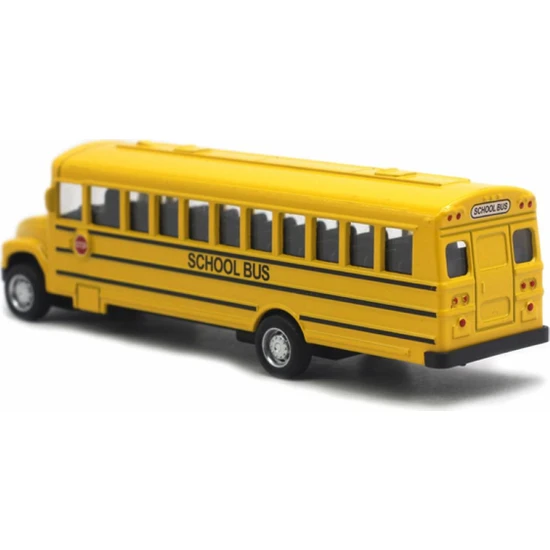 Lalulala Alaşım Geri Çekin Okul Otobüsü Modeli Koleksiyon Araç Çocuk Araba Biblo Dekor Hediye (Yurt Dışından)