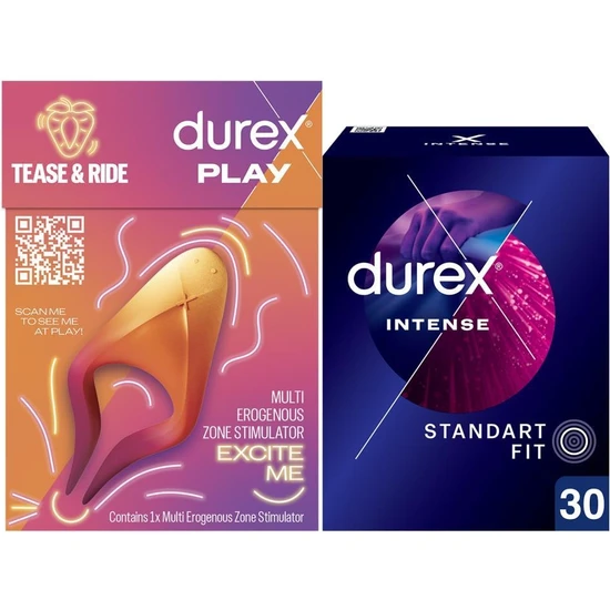 Durex Çoklu Erojen Bölge Uyarıcı + Intense Uyarıcı Jelli ve Tırtıklı Prezervatif 30LU